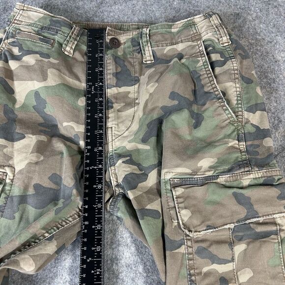 American Eagle Cargo Camouflage Pants Men's 28x28 Green Original Straight Flex - Picture 3 of 12